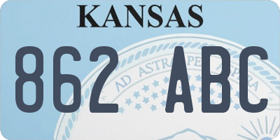KS license plate 862ABC