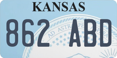KS license plate 862ABD
