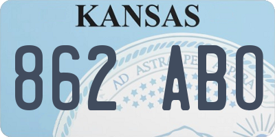KS license plate 862ABO