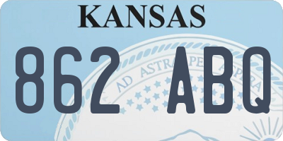 KS license plate 862ABQ