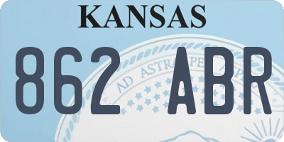 KS license plate 862ABR