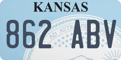 KS license plate 862ABV