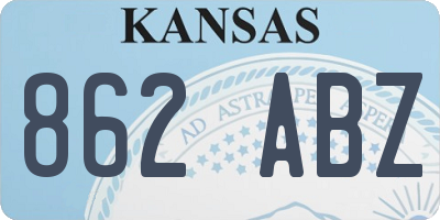 KS license plate 862ABZ