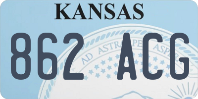 KS license plate 862ACG