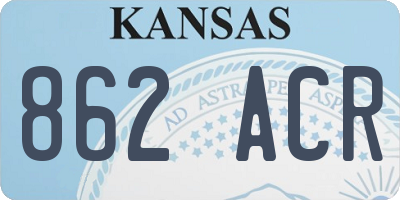 KS license plate 862ACR