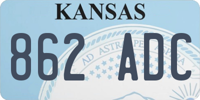 KS license plate 862ADC