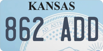 KS license plate 862ADD