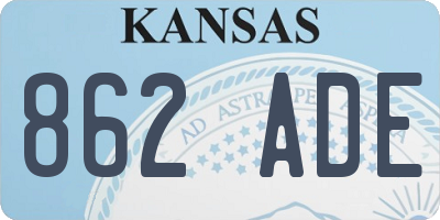 KS license plate 862ADE
