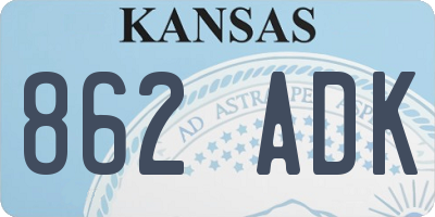 KS license plate 862ADK
