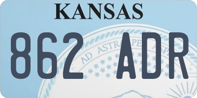 KS license plate 862ADR