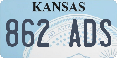 KS license plate 862ADS