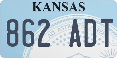 KS license plate 862ADT