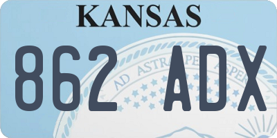 KS license plate 862ADX