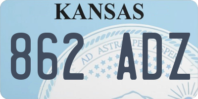 KS license plate 862ADZ
