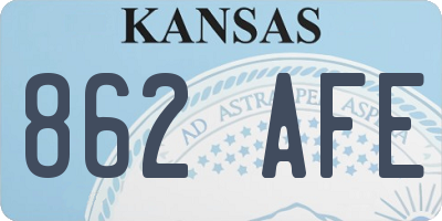KS license plate 862AFE