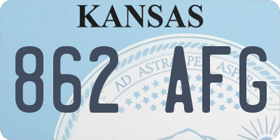 KS license plate 862AFG