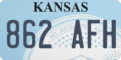 KS license plate 862AFH