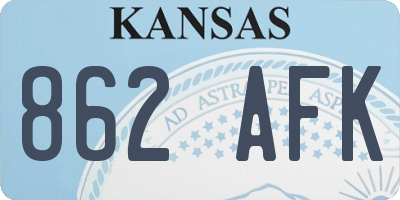 KS license plate 862AFK