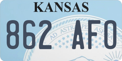 KS license plate 862AFO