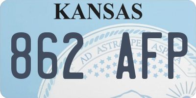 KS license plate 862AFP