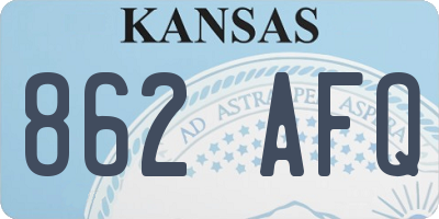 KS license plate 862AFQ