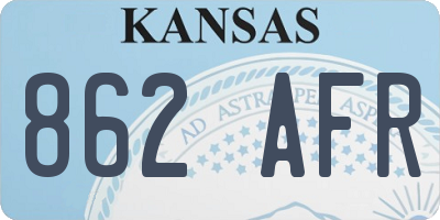 KS license plate 862AFR