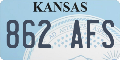 KS license plate 862AFS