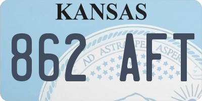 KS license plate 862AFT