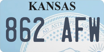 KS license plate 862AFW