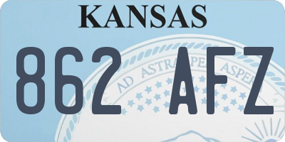 KS license plate 862AFZ