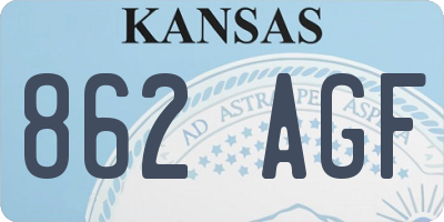 KS license plate 862AGF