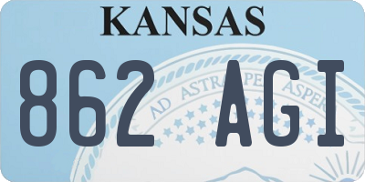 KS license plate 862AGI