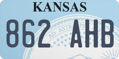 KS license plate 862AHB