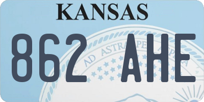 KS license plate 862AHE