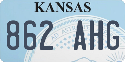 KS license plate 862AHG