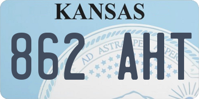 KS license plate 862AHT
