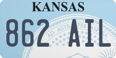 KS license plate 862AIL