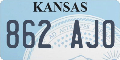 KS license plate 862AJO