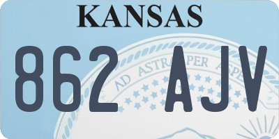 KS license plate 862AJV