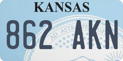 KS license plate 862AKN
