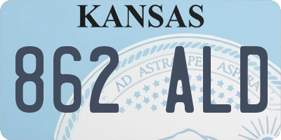 KS license plate 862ALD