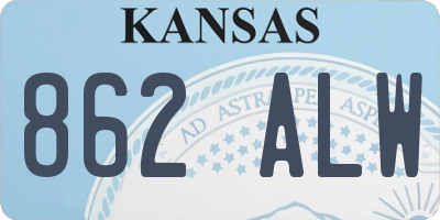 KS license plate 862ALW