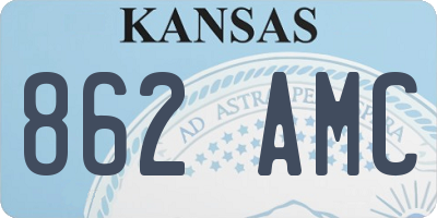 KS license plate 862AMC