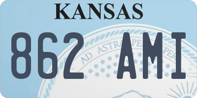 KS license plate 862AMI
