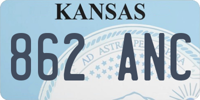 KS license plate 862ANC