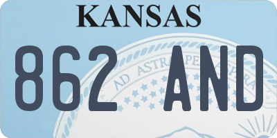 KS license plate 862AND