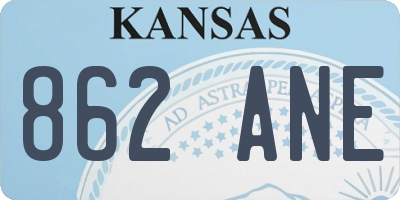 KS license plate 862ANE