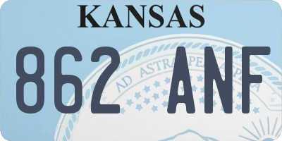 KS license plate 862ANF