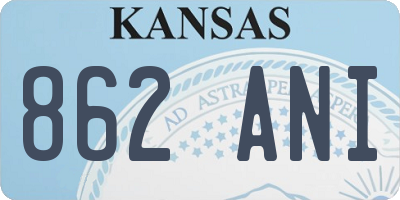 KS license plate 862ANI