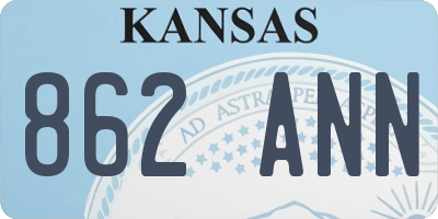 KS license plate 862ANN